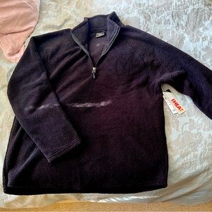 32 Degrees NWT Black Sherpa Pullover XL